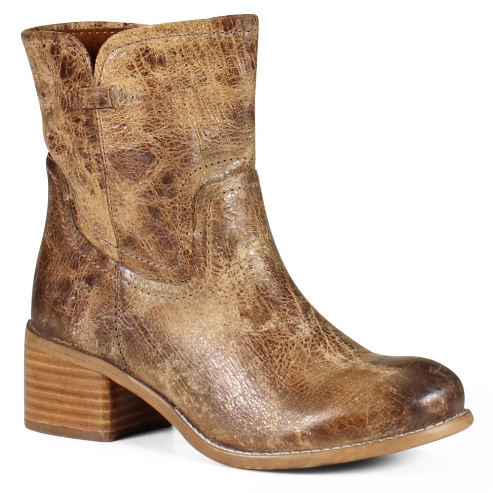 Distressed Tan Ankle Booties